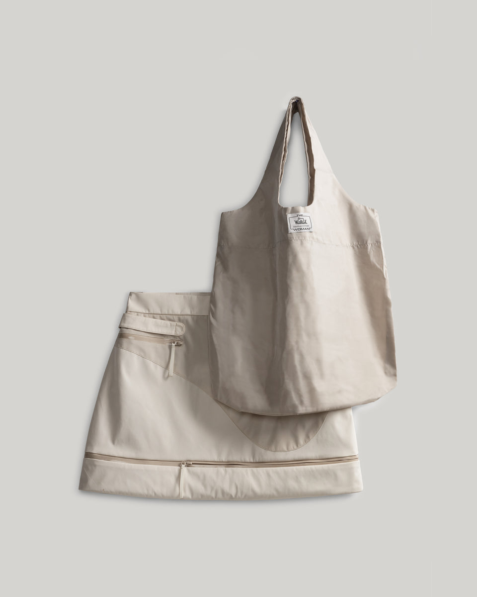 DC Asymmetric Tech Skirt Double Cream