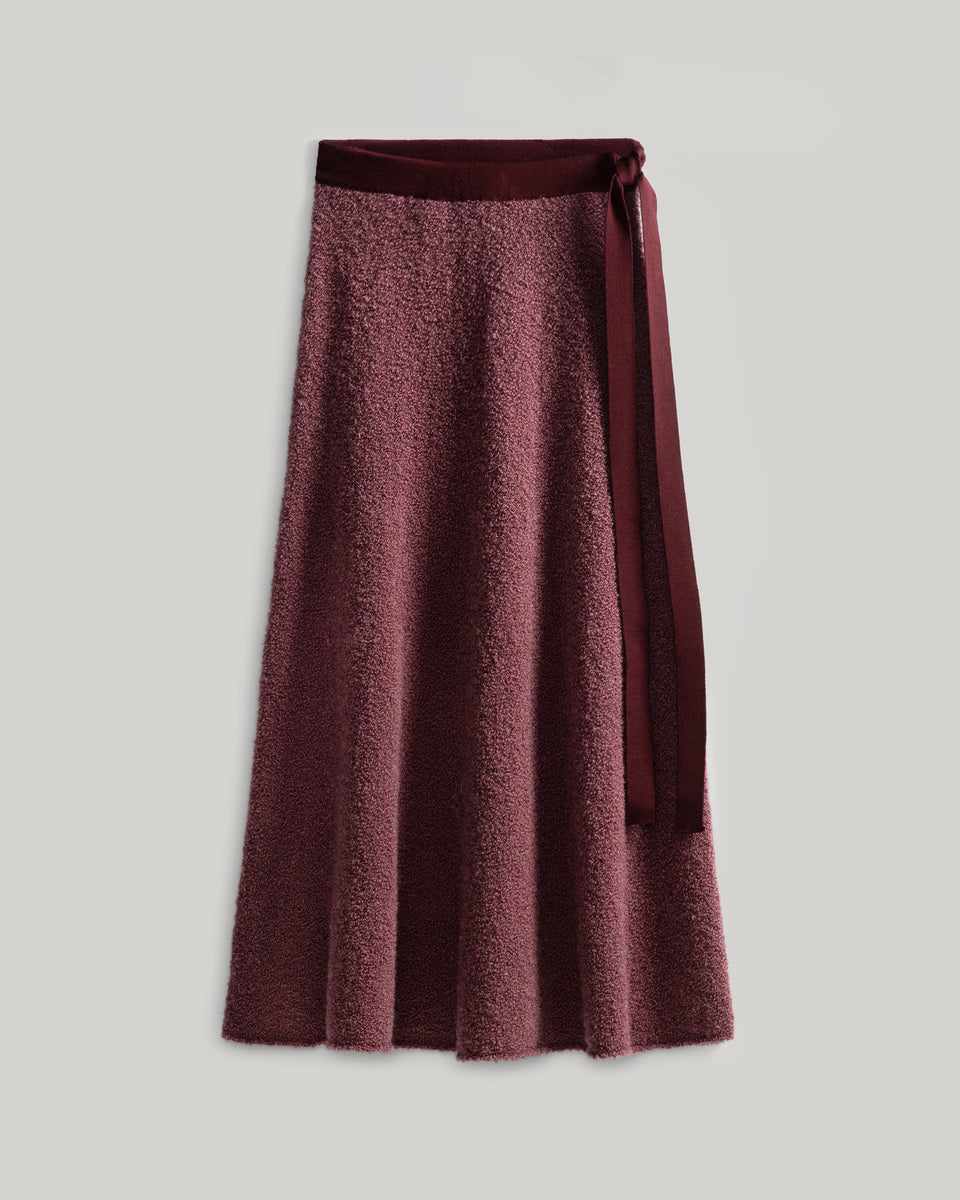 DC Bouclé Skirt Aubergine