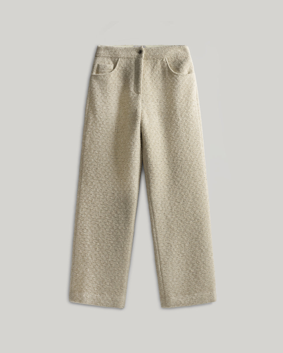 DC Bouclé Trousers Cream