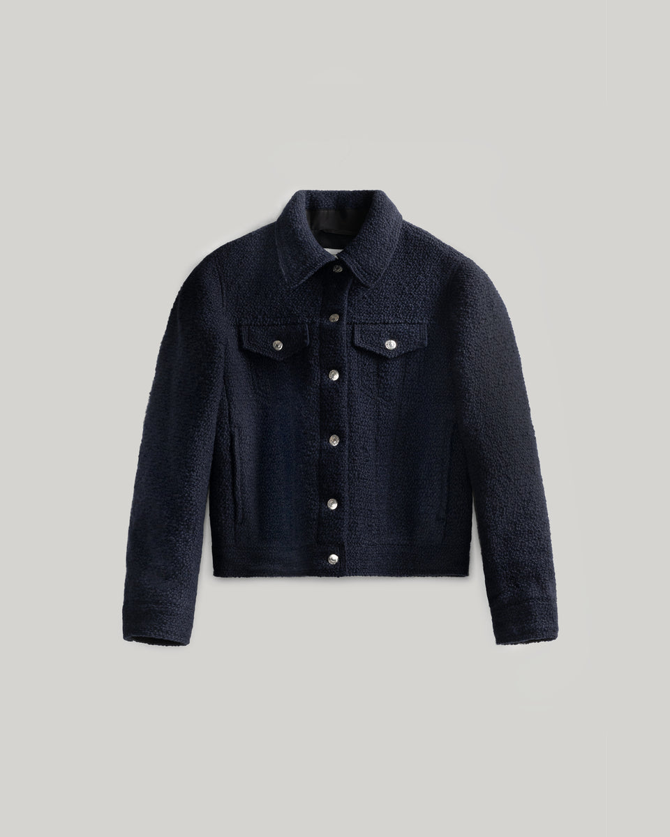DC Bouclé Trucker Jacket Navy