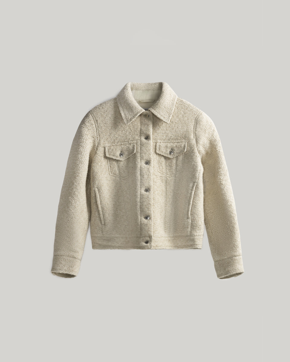 DC Bouclé Trucker Jacket Cream