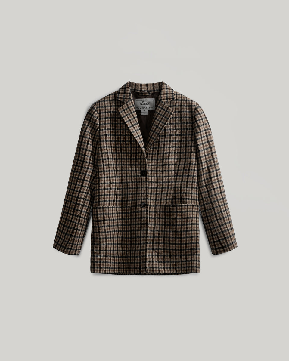 DC Wool Check Blazer Brown Check