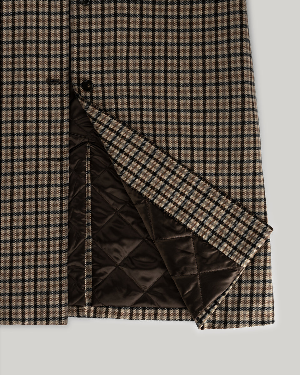 DC Wool Check Overcoat Brown Check