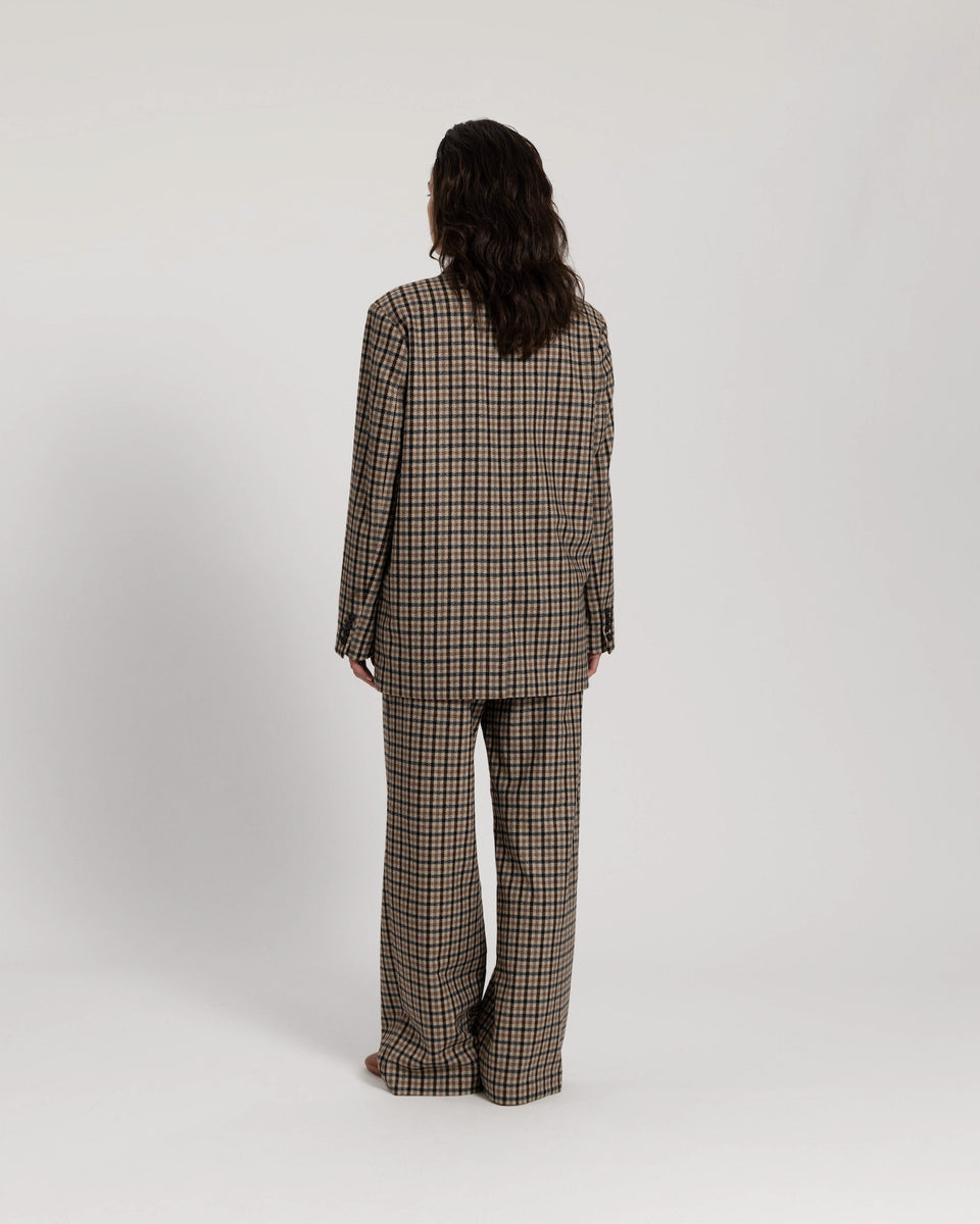 DC Wool Check Blazer Brown Check