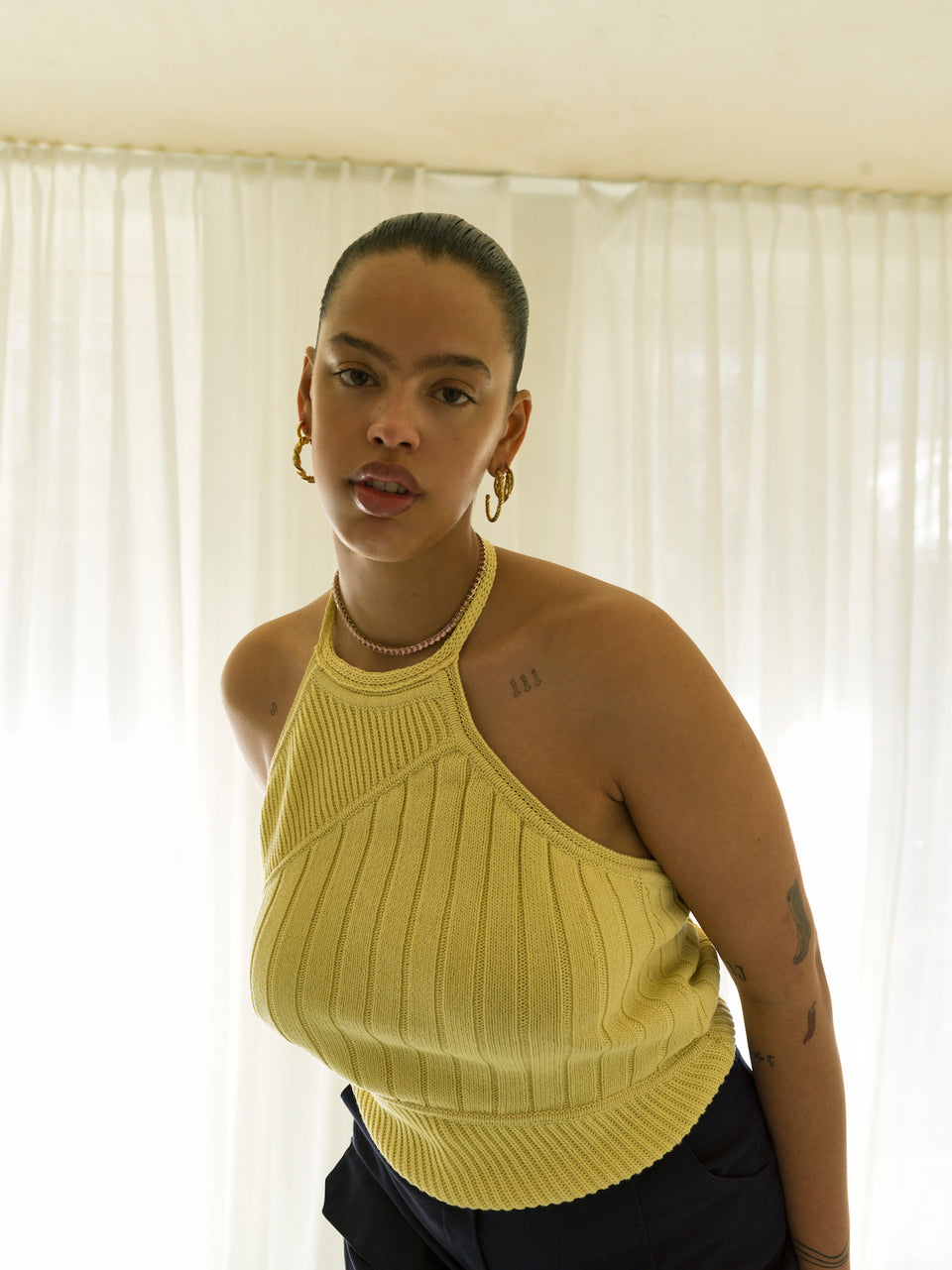 DC Knit Halter Top Lemon