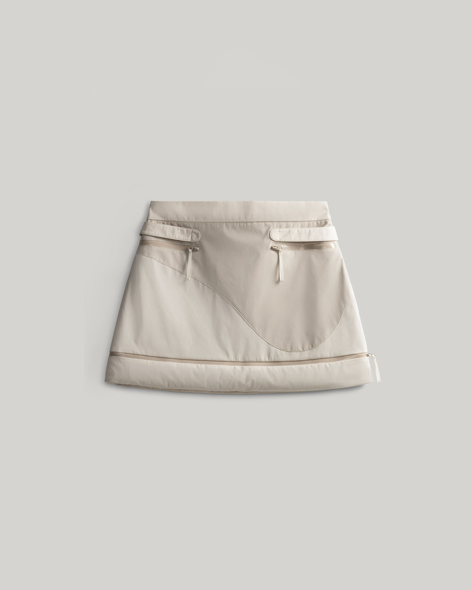 DC Asymmetric Tech Skirt Double Cream