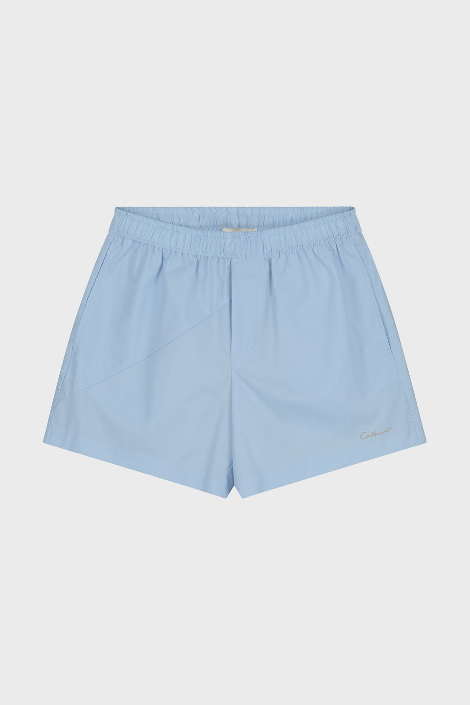 Deconstructed Cotton Shorts Light Blue