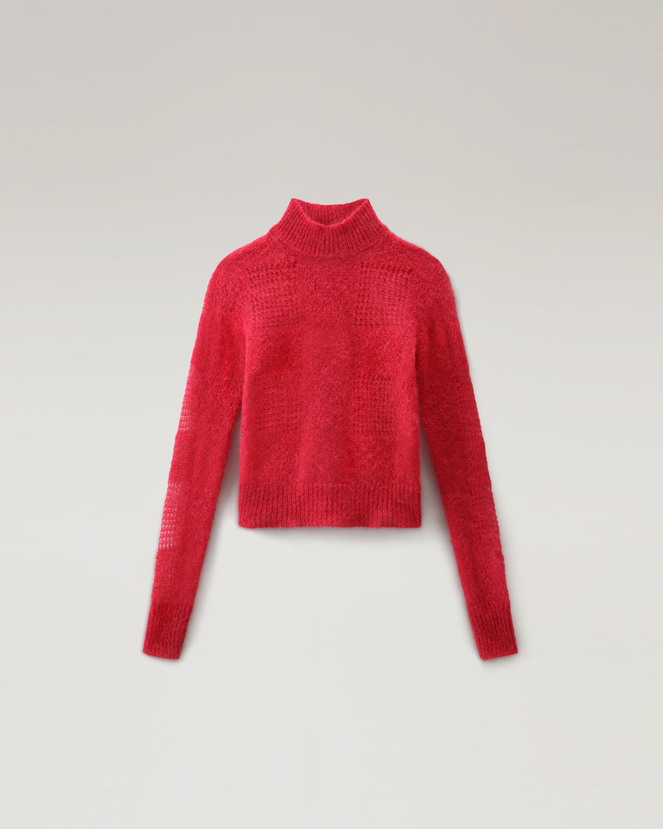 DC  Open Knit Top Cherry Red