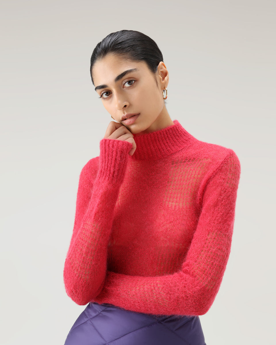 DC  Open Knit Top Cherry Red
