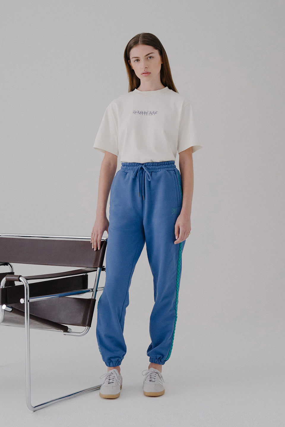 Braided Sweatpants Persian Blue